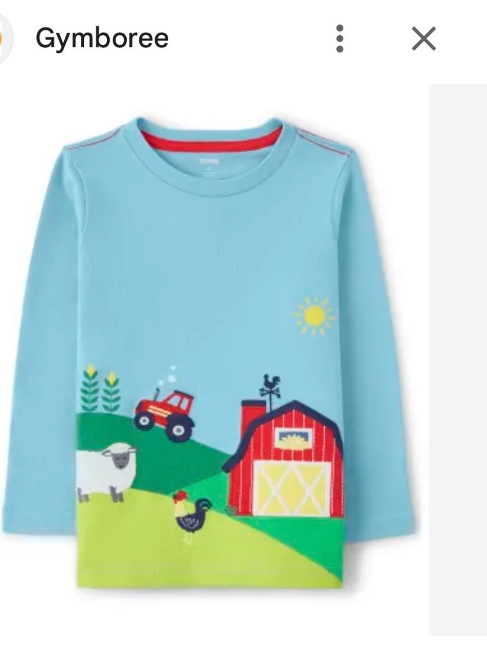 Gymboree Unisex Embroidered Farm Scene Long-Sleeve Tee size 18-24 months